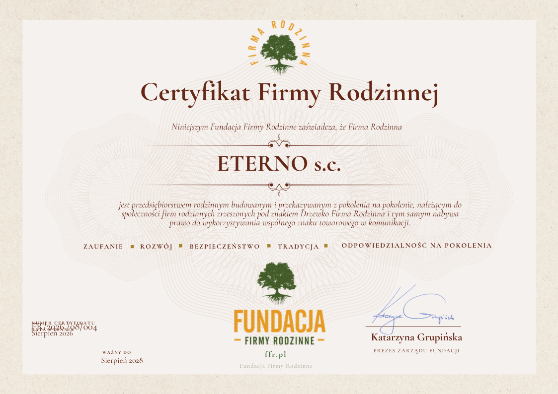 certyfikat firmy rodzinne